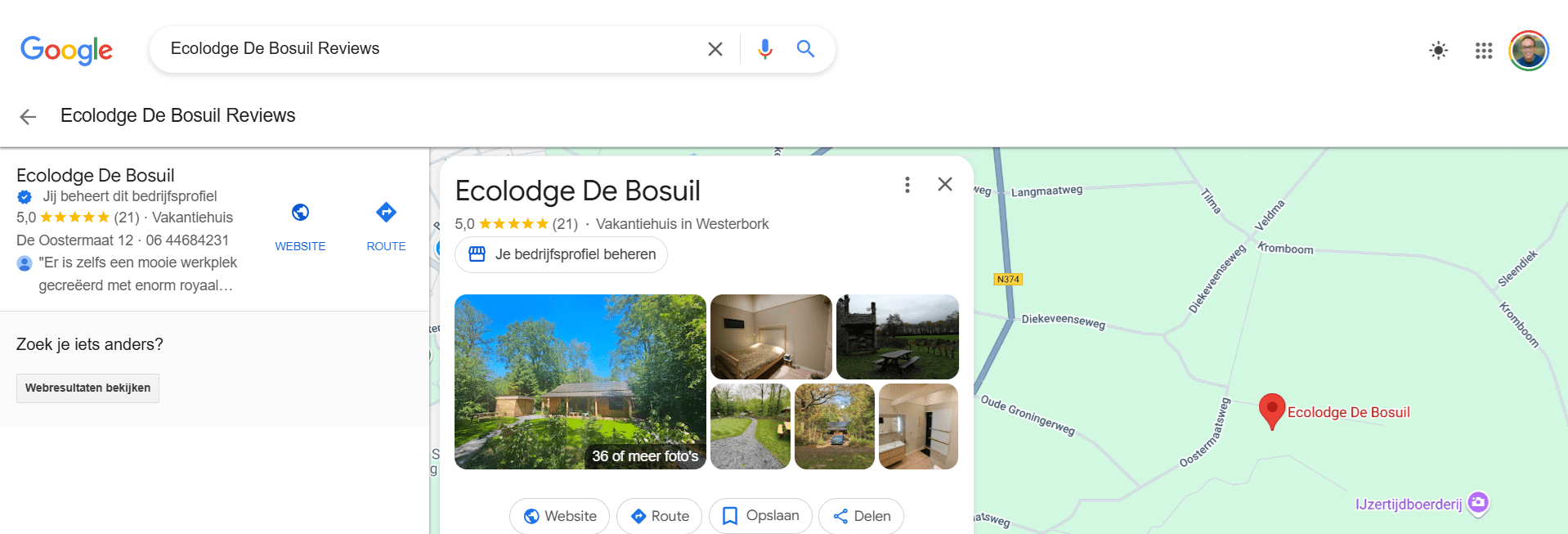 google reviews ecolodge De Bosuil